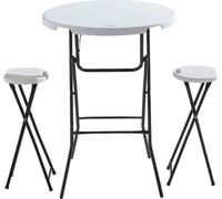 Mange-debout pliable et 2 tabourets pliants - Oviala REKKEM