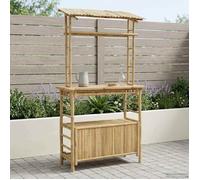 vidaXL Table de bar d'extérieur 110 x 50 x 210 cm en bambou, couleur naturelle