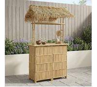vidaXL Table de bar d'extérieur Nature 115 x 95 x 215 cm en bambou