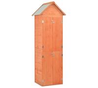 Mangloder Abri de Jardin en Bois 71 x 60 x 213 cm avec Toit, Rangement extérieur, Porte, étagères, idéal pour Stockage Outils, mobilier, vélo, Tondeuse, Protection Contre l'humidité