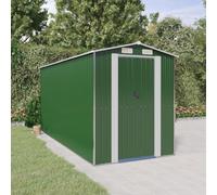 Mangloder Abri de jardin vert en acier galvanisé 192 x 440 x 223 cm avec portes coulissantes, résistant aux intempéries pour outils, tondeuses à gazon, vélo et poubelle
