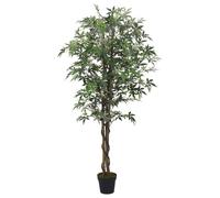 Mangloder Arbre d'érable artificiel, 224 feuilles, 80 cm, vert, plante artificielle en plastique, troncs en bois, pour salon, bureau et entrée, pot décoratif pour l'intérieur et l'extérieur