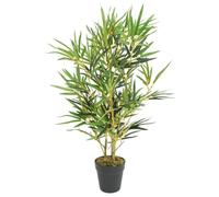 Mangloder Arbre en bambou artificiel en tubes de bambou et feuilles en fibre textile, hauteur 80 cm, 368 feuilles, dans pot en plastique, décoration pour salon, bureau et balcon