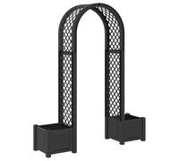 Mangloder Arc à Roses avec Jardinière Anthracite 168,5 x 43 x 207 cm en PP résistant aux intempéries pour Jardin terrasse Cour avec Montage Facile et jardinières intégrées