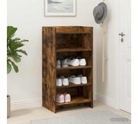 Mangloder Armoire à Chaussures en Bois d'ingénierie Chêne fumé 48 x 36 x 92 cm avec Grand Espace de Rangement pour entrée, Dressing ou Couloir, Support Pratique, Module empilable, Facile à Installer