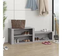 Mangloder Armoire à Chaussures Sonoma Gris 150x35x45 cm en Bois d'ingénierie avec Compartiments modulables pour Rangement organisé dans entrée, Chambre ou Dressing