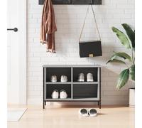 Mangloder Armoire à Chaussures Sonoma Gris 69x35x50 cm en Bois d'ingénierie et Acier Enduit de Poudre pour Rangement organisé dans entrée, Couloir, Chambre ou Dressing avec Compartiments modulables