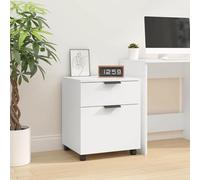 Mangloder Armoire à dossiers mobile avec roulettes - Blanc - 45 x 38 x 54 cm - En bois - Commode - Buffet haut - Meuble de rangement - Tiroir de porte - Peu encombrant - Pour bureau, salon, couloir