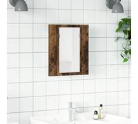 Mangloder Armoire à Miroir LED pour Salle de Bain en Bois d'ingénierie chêne fumé 40x12x45 cm avec éclairage RVB, Rangement Mural, Miroir Pratique, capacité 60 kg