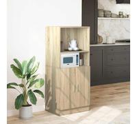 Mangloder Armoire de Cuisine chêne Sonoma Bois d'ingénierie 57x41,5x131,5 cm Rangement Multifonction avec Portes étagères Placard Buffet vaisselier pour Cuisine Salle à Manger Salon