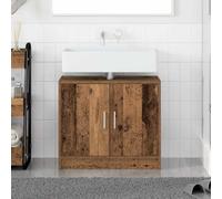 Mangloder Armoire de salle de bain avec porte en bois vieilli, 63 x 29 x 55 cm, meuble de salle de bain avec espace de rangement pour lavabo et rangement des serviettes, commode compacte pour salle de