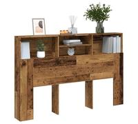 Mangloder Armoire de tête de lit en Vieux Bois 160x19x103,5 cm avec Rangement intégré, Panneau décoratif, Support Dossier pour Chambre Adulte, Design scandinave optimisé pour Confort et Organisation