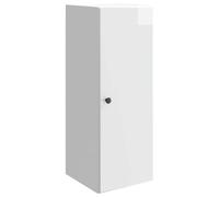Mangloder Armoire Murale Blanc Brillant en Bois d'ingénierie 33 x 34,5 x 90 cm avec Porte métal, étagères, Rangement pour Salon, Garage, Bureau, Cuisine, entrée, Atelier