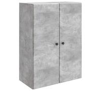 Mangloder Armoire Murale Gris béton Bois d'ingénierie 66 x 34,5 x 90 cm Rangement Bureau Salon Garage avec Porte métal et étagères pour Stockage et Organisation Pratique