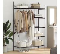 Mangloder Armoire ouverte noire en acier 104,5 x 45 x 172 cm avec rails de suspension, 5 étagères, peu encombrant pour chambre à coucher, couloir, dressing, espace de rangement et système de rangement