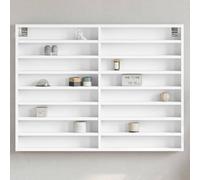 Mangloder Armoire vitrine blanche en bois 100 x 8,5 x 75 cm Étagère murale suspendue avec beaucoup d'espace de rangement et étagère moderne pour salon, chambre à coucher, couloir, cuisine, peu