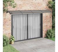 Mangloder Auvent de Porte Noir 400x75 cm Polycarbonate Durable avec Cadre Aluminium Robuste pour Protection Pluie et Soleil extérieur terrasse Balcon Jardin