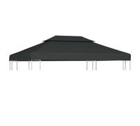 Mangloder Bâche de rechange pour tonnelle, anthracite, 4 x 3 m, 310 g/m², avec cheminée, imperméable, protection solaire UV, protection contre la pluie, les intempéries, pour jardin, balcon, terrasse