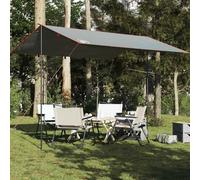Mangloder Bâche grise et orange - 360 x 294 cm - Imperméable - En tissu Oxford - Avec œillets - Ultra légère - Pliable - Pour trekking, extérieur, festival, plage