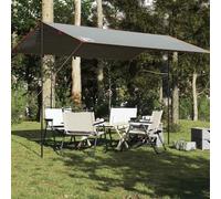 Mangloder Bâche grise et orange, 400 x 294 cm, tissu Oxford imperméable avec revêtement PU, bâche de camping avec œillets, légère et pliable pour trekking, extérieur, bivou, coupe-vent et protection