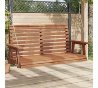 Mangloder Balancelle de jardin marron en bois de sapin massif avec chaînes en métal, balançoire de jardin résistante aux intempéries comme banc à bascule et banc suspendu pour terrasse, véranda