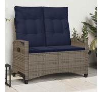 Mangloder Banc de jardin avec coussin, 105 x 60 x 112 cm, acier revêtu par pulvérisation, dossier réglable, résistant aux intempéries, pour terrasse, balcon, extérieur, salon, siège avec coussin et