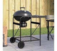 Mangloder Barbecue d'extérieur avec 2 roues en métal noir, 91 x 71 x 107 cm, barbecue de jardin portable pour terrasse, camping, fête, facile à transporter et facile d'entretien
