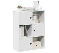 Mangloder Bibliothèque Blanche 60x24x76,5 cm Bois d'ingénierie Meuble de Rangement pour Livres et dossiers avec Porte modulable Adaptable à Salon Bureau Chambre