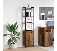 Mangloder Bibliothèque en Bois Ancien 40 x 24 x 161 cm avec 6 étagères Porte en Bois d'ingénierie pour Rangement Livre Dossier classeur présentation dans Salon Bureau Chambre
