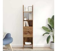 Mangloder Bibliothèque en Bois Ancien 40 x 35 x 180 cm avec étagères tiroirs Meuble de Rangement pour Salon Bureau Chambre Maison