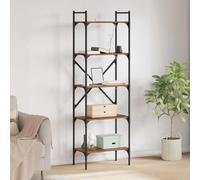 Mangloder Bibliothèque en Bois Ancien 56 x 32 x 174 cm avec 5 étagères, Meuble de Rangement Moderne pour Salon Bureau Chambre Maison