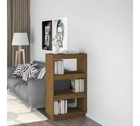 Mangloder Bibliothèque Marron Miel 60x35x103 cm en Bois de pin Massif Meuble de Rangement modulable pour Salon Bureau Chambre entrée ou séjour avec séparateur Mural Pratique