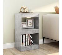 Mangloder Bibliothèque séparateur de pièce Gris béton 40x30x72 cm Meuble de Rangement Polyvalent pour Salon Bureau Chambre entrée avec Compartiments modulables et Fixation Murale