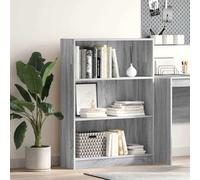 Mangloder Bibliothèque Sonoma Gris 80x24x109 cm en Bois d'ingénierie avec Compartiments modulables pour Salon Bureau Chambre Maison Espace de Rangement Pratique