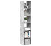 Mangloder Bibliothèques empilables 2 pcs Gris béton Bois d'ingénierie 30x30x80 cm Rangement modulable pour Salon Chambre Bureau Cuisine avec étagères Robustes et Compartiments Pratiques