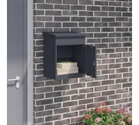 Mangloder Boîte aux lettres avec stockage Anthracite 47,5 x 38 x 59 cm Acier résistant aux intempéries Verrouillable Boîte aux lettres pour jardin et entrée, moderne, sûre, espace de rangement pour