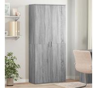 Mangloder Buffet Haut Sonoma Gris en Bois d'ingénierie 80x35x180 cm avec Portes, Armoire de Rangement pour Bureau, Salon, Chambre, Cuisine, Espace de Stockage organisé