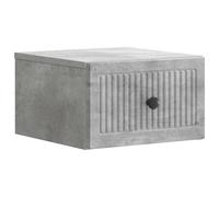 Mangloder Cabinet de Chevet Mural Gris béton en Bois d'ingénierie 33 x 34,5 x 20 cm avec tiroir, Meuble de Rangement Suspendu pour Salon Chambre Bureau, Console compacte et Pratique
