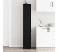 Mangloder Cabinet de Pharmacie chêne Noir en Bois d'ingénierie 30 x 41 x 174,5 cm avec tiroir et étagères, Meuble de Rangement pour Bureau, Salon, entrée, Organisation optimale des espaces