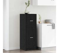 Mangloder Cabinet de Pharmacie chêne Noir en Bois d'ingénierie 40 x 41 x 118 cm avec tiroirs, Armoire de Rangement Moderne pour Salon, Bureau, entrée, Meuble de Stockage Pratique et élégant