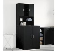 Mangloder Cabinet pour Lave-Linge en Bois d'ingénierie Chêne Noir, Meuble de Rangement Moderne pour buanderie, Dimensions 70,5 x 71,5 x 181,5 cm avec Deux Compartiments, Support Pratique