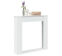 Mangloder Cadre de cheminée Blanc 100x20x100 cm en Bois d'ingénierie pour Foyer électrique, Protection Murale, étagère Pratique pour décoration intérieure et sécurité