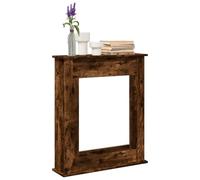 Mangloder Cadre de cheminée en Bois d'ingénierie chêne fumé 75x20x87,5 cm pour Foyer électrique avec étagère, Compatible avec Flamme LED, Robuste, Facile à Nettoyer