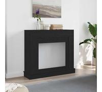 Mangloder Cadre de cheminée en Bois d'ingénierie chêne Noir 100x30x87,5 cm pour Foyer électrique avec étagère, Fixation Murale, décoration Moderne pour Salon et Espace de Vie