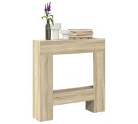 Mangloder Cadre de cheminée en Bois d'ingénierie chêne Sonoma 81x18x82 cm pour Foyer électrique avec étagère Pratique et Fixation Murale sécurisée idéal pour décoration intérieure