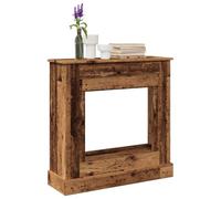 Mangloder Cadre de cheminée en Bois d'ingénierie Vieux Bois 90x30x90 cm pour Foyer électrique avec étagère, Compatible avec Flamme LED, Design Stable et Durable, idéal pour décoration et sécurité