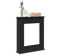 Mangloder Cadre de cheminée Noir 75x20x87,5 cm en Bois d'ingénierie pour Foyer électrique avec étagère, Compatible avec Flamme LED, Robuste, Facile à Nettoyer