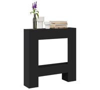 Mangloder Cadre de cheminée Noir 81x18x82 cm pour Flamme LED Bois d'ingénierie avec étagère de Rangement, Compatible avec Foyer électrique, Protection Murale, Design Stable et Durable