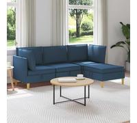 Mangloder Canapé modulaire avec Rangement 4 pièces Bleu Tissu Ensemble mobilier Salon modulable Design Moderne Confort intérieur extérieur