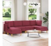 Mangloder Canapé modulaire avec Rangement 6 pcs Bordeaux Tissu Ensemble mobilier Salon Design Moderne Confort modulable intérieur extérieur